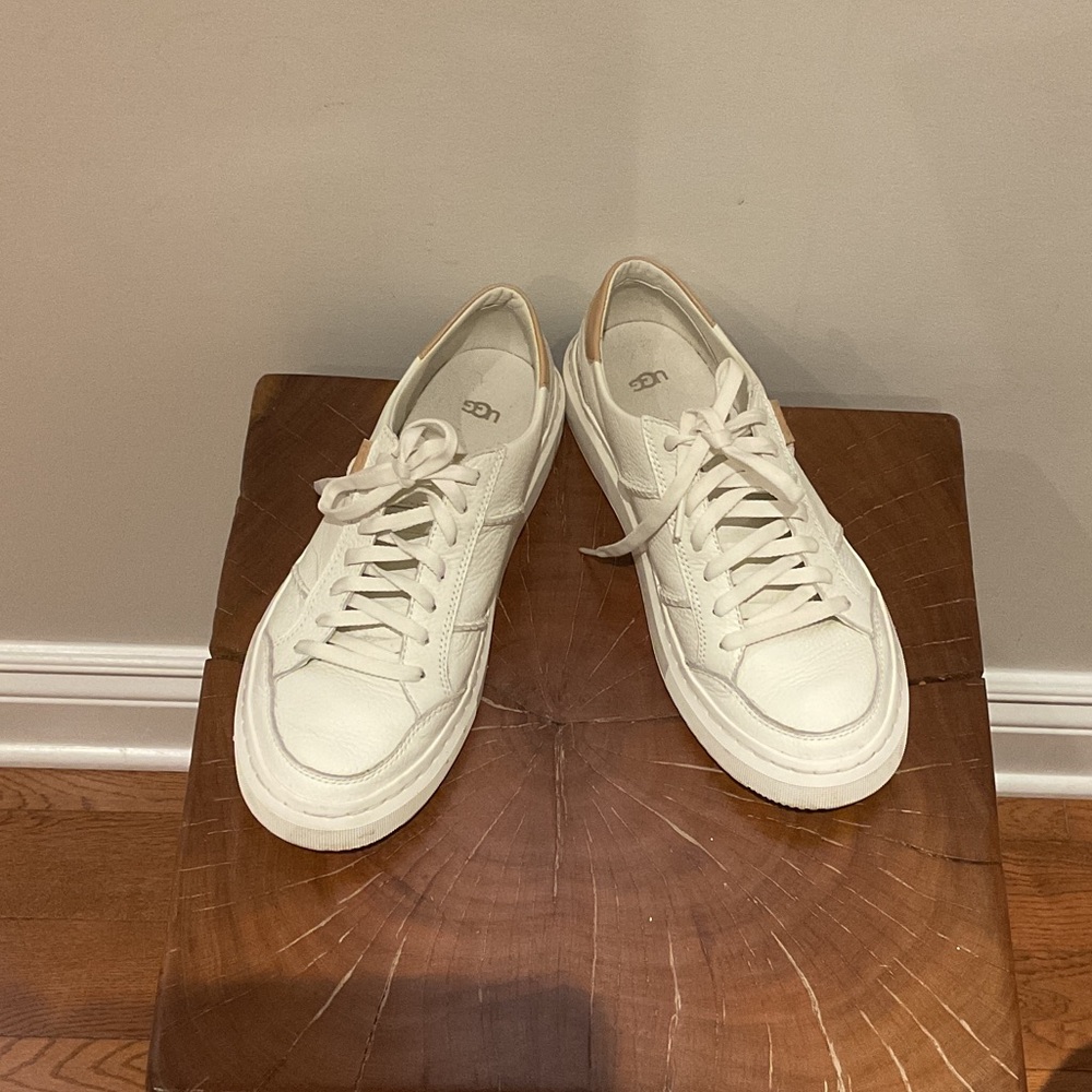 UGG Off-White Leather Casual Sneakers
